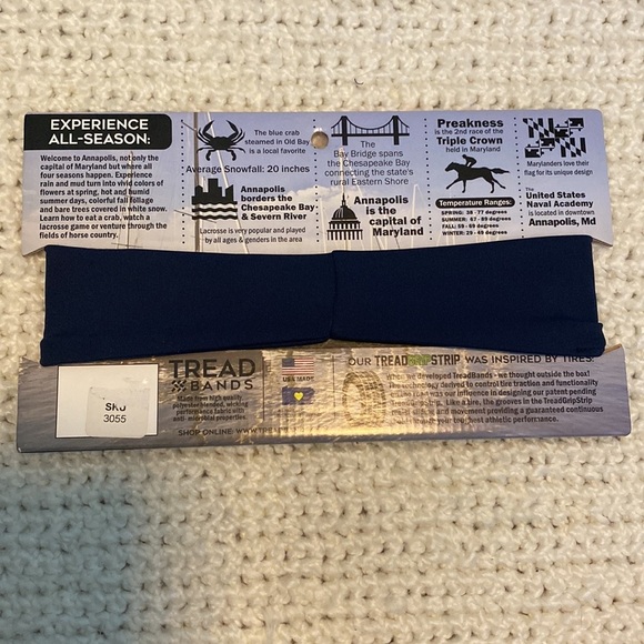 TreadBands Head Band NEW Blue All-Season Contoured Tread Band Headband - Picture 3 of 3